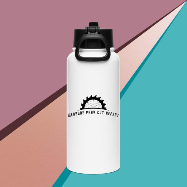 Stainless steel water bottle with a straw lid